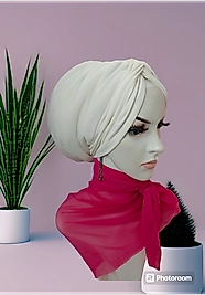 Ekru düğüm dolgulu bone