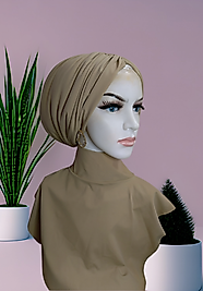 Bej dolgulu bone boyunluk takım