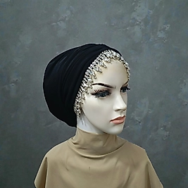 Taş detayli alınlıklı abiye bone