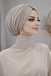 Bej drapeli dolgulu bone