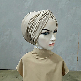Bej düğüm dolgulu bone