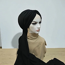 Siyah düğüm bone şal