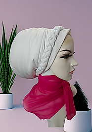 Beyaz örgülü bone