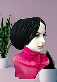 Tüllü dolgusuz abiye bone