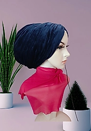 Lacivert kadife bone