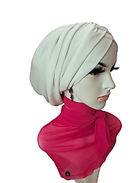 Ekru çift çapraz bantlı bone