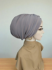 Gri çift çapraz bantli bone