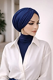 Lacivert dolgulu drapeli bone