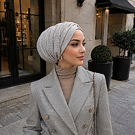 Gri simli dolgulu abiye bone