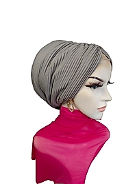 Gri dolgusuz pliseli bone