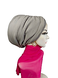 Gri dolgusuz pliseli bone