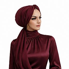 Bordo düğüm bone şal