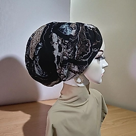 Tüllü desenli dolgulu bone