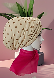 Desenli tüllü dolgulu bone