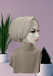 Bej düğüm dolgulu bone