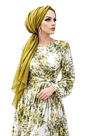 Yağ yeşili bone şal