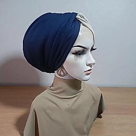 Dolgulu lacivert düğüm bone