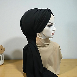Siyah düğüm bone şal