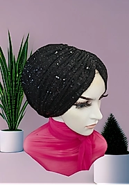 Siyah payetli abiye bone