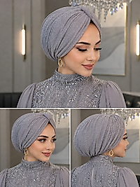 Gri simli düğüm dolgulu bone