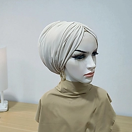 Taş rengi dolgulu bone