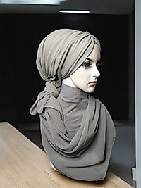 Gri bone şal