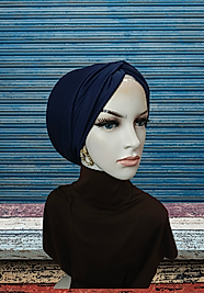 Lacivert düğüm dolgulu Hazır bone