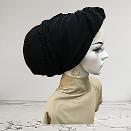 Siyah büzgü bant detayli bone