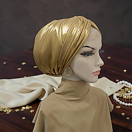 Gold glitter dolgulu bone