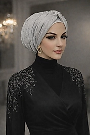 Gümüş abiye dolgulu bone